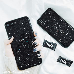 网红同款闪粉星苹果手机壳