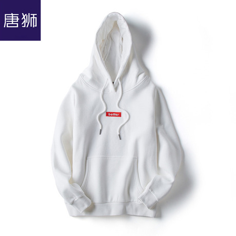 唐狮旗舰店2018秋冬新款卫衣女连帽前胸小章长袖加绒休闲宽松商品大图