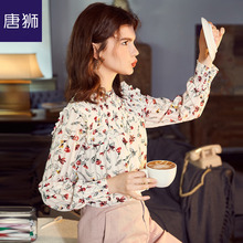 唐狮旗舰店衬衣女2018新款秋装韩范甜美碎花女衬衫长袖ins潮图片