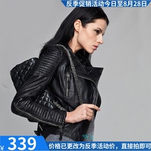 2019秋季新款欧洲站真皮皮衣女短款修身机车夹克外套大码女装潮流