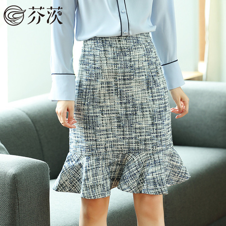 2018秋装新款高腰半身裙韩版女装修身显瘦气质百搭鱼尾裙子商品大图