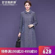 甘甘的世界2018秋冬新款毛呢外套女中年大码妈妈装图片