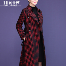 【加厚立体绒面】甘甘的世界2018秋冬新款中长款风衣外套中年女图片