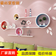 饰品搁板壁挂架书架 圆圈隔板电视背景墙创意格子墙上墙面置物架装