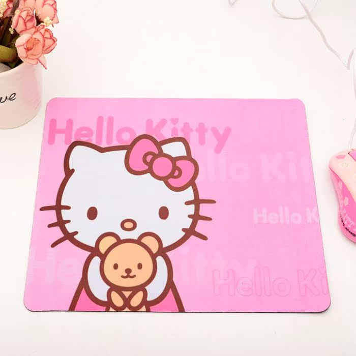 韩国可爱猫咪鼠标垫女笔记本电脑防滑创意游戏鼠标垫小