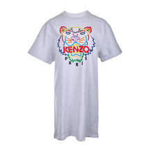 KENZO/高田贤三KEF862R08724XP女士刺绣彩虹老虎头长款T恤18新款图片