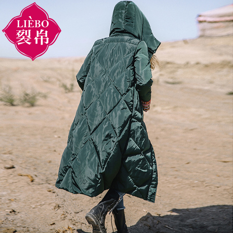 裂帛旗舰店2018冬装新款带帽刺绣保暖外套显瘦白鸭绒羽绒服女长款商品大图