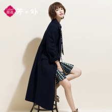 芳外大码女装胖mm新款冬季毛呢外套大衣长款64160176图片