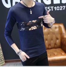 打底长衫年轻男人t恤长袖秋天男士秋衣丅25-30-35-40岁成年人衣服
