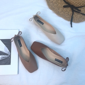 方头浅口套脚鞋豆豆鞋单鞋