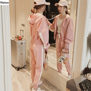 秋季卫衣两件套装女春天学生冬天跑步休闲运动服整套全套一套衣服