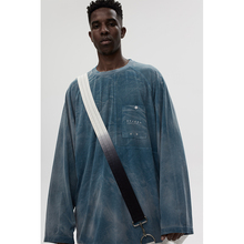 STEEPC 18F/W 圆领宽松复古分割oversize拼接做旧t恤长袖