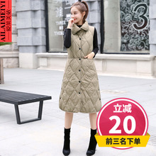 马夹女2018秋冬装新款女装韩版百搭休闲背心中长款连帽修身马甲女图片