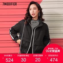 拉夏贝尔7m2018冬新款韩版加厚立领宽松棉服外套短款保暖羽绒服女图片