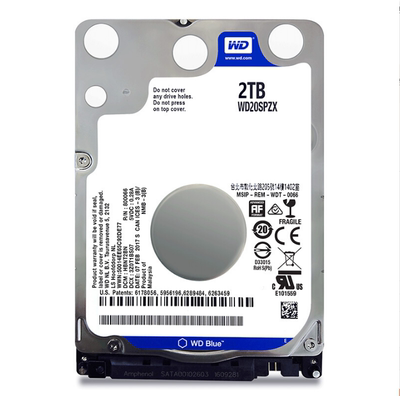 WD/西部数据 WD20SPZX 蓝盘2TB 2.5寸笔记本硬盘 2T 西数机械硬盘