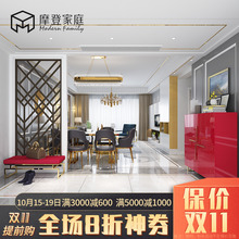 摩登家庭现代简约金属鞋柜换鞋凳红色组合套装样板房客厅家具