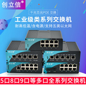 工业级以太网POE交换机百兆千兆4口5口8口9口带电导轨防雷 创立信