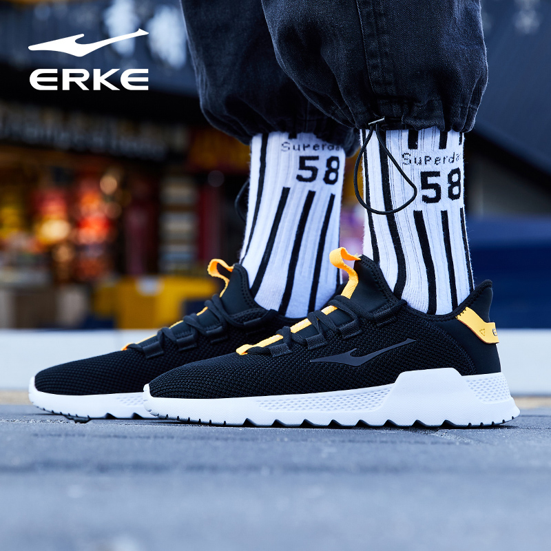 ERKE Men's Shoes Sports Shoes Autumn/Winter 2019 New Men's Fashion Shoes Light Sports Running Casual Shoes Men