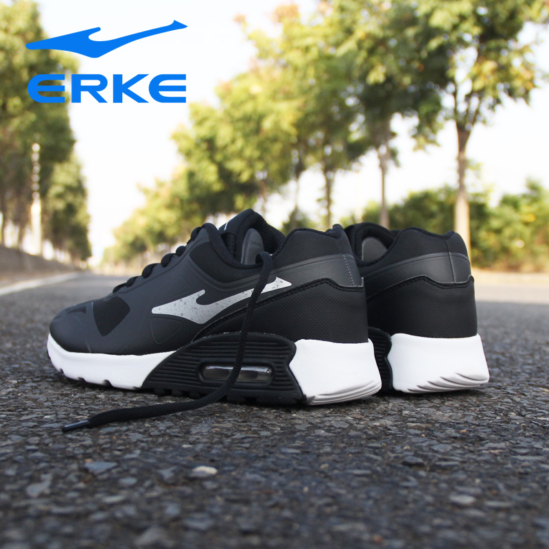 ERKE Men's Shoes Sneakers 2019 New Autumn Winter Men's Running Air Cushion Black Mesh Breathable Leisure