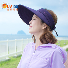 UV100遮阳帽骑车太阳帽女防晒帽大沿户外防紫外线帽空顶帽子12049