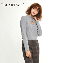 【商场同款】BEARTWO 秋冬新款毛针织衫女毛衣女长袖T恤打底衫图片