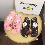 2018新款夏季可爱卡通平底人字拖少女沙滩人字拖学生百搭平底拖鞋