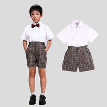 白衬衫 礼服短裤 深圳小学生校服统一小学男生夏季礼服套装 校服