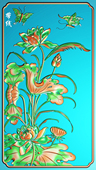精雕图花草浮雕jdp灰度图花草方板 HC-032荷花蝴蝶门板带线