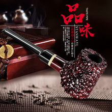 进口老式过滤旱烟斗 意大利沙芬石楠木烟斗 两用中号古巴雪茄烟斗