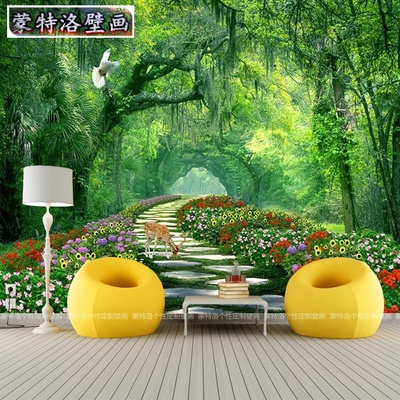 沙发背景墙风景墙纸谁买过的说说