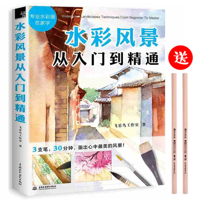 飞乐鸟】水彩教程书 水彩风景从入门到精通 水彩书籍教材水彩的诀窍 水彩画完全入门教程 素描入门到精通美术基础教程绘画书籍