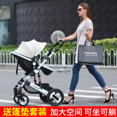 婴儿推车可坐躺避震折叠超轻便携夏季bb宝宝小孩儿童高景观手推车