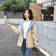短款风衣女韩版秋装2019年新款矮个子气质薄款慵懒风百搭连帽外套