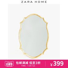 Zara Home 金色木质外框挂壁式椭圆波状镜子创意家用 41794106302
