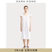 夏季荷叶边蕾丝花边V领棉质无袖 47462121250 睡衣睡裙 Home Zara