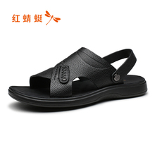 潮流透气防滑凉鞋 2019夏季新款 两用沙滩鞋 官方正品 红蜻蜓皮凉鞋