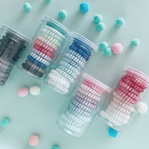 清新粉色渐变头绳12根桶装