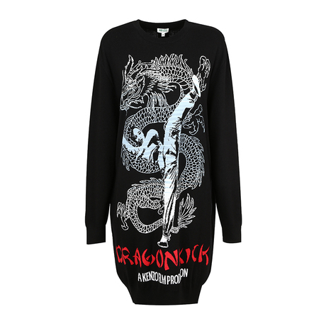 KENZO/高田贤三【18秋冬】黑色女士连身裙下摆收口 F862RO699商品大图