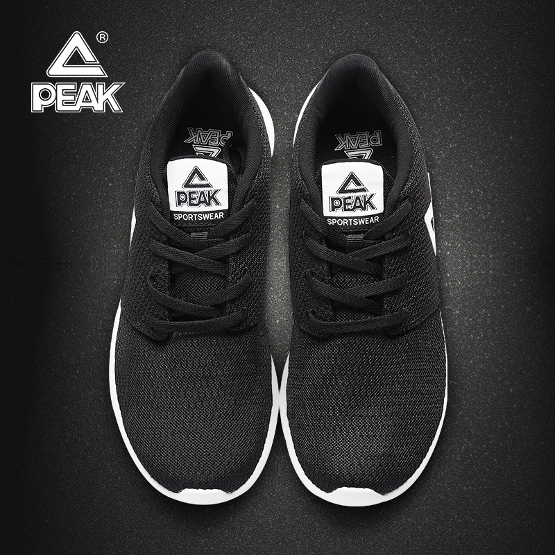 PEAK Running Shoes Men's Shoes Black Mesh Sports Shoes 2019 Autumn/Winter Warm and Comfortable Low Top Casual Shoes Jogging Shoes