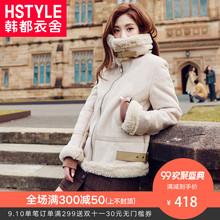 韩都衣舍2018韩版女装冬装新款chic潮短款外穿棉衣棉服EJ00873玎图片