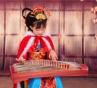天乐小古筝半筝专业演奏儿童便携式实木乐器90厘米素面21弦