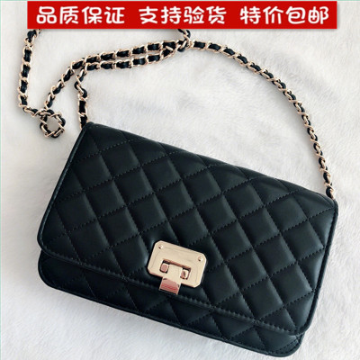 女包2018新款流行菱格包小方包单肩斜挎经典小ck锁扣百搭链条包女