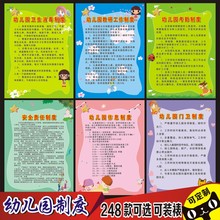 幼儿园管理制度消防安全岗位职责办园理念宗旨墙贴标语挂图可定制