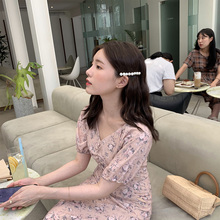 温婉小女人 法式小众桔梗裙子V领碎花连衣裙2019新款 ANNA ASM