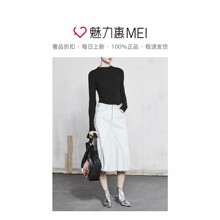 预售 Mo＆Co．/摩安珂 黑色露背针织女士秋冬长袖时尚毛衫图片