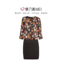 预售 Ports/宝姿 黑色时尚印花拼接设计春夏女士连衣裙图片