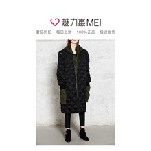 预售 Mo＆Co．/摩安珂 黑色立领中长款羽绒服图片