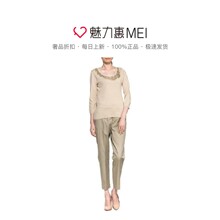 预售 Ports/宝姿 驼色钉珠装饰长袖针织衫图片