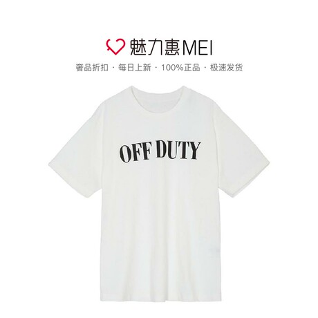 预售 Mo＆Co．/摩安珂 本白色圆领字母女士T恤商品大图