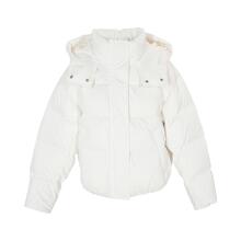 预售 Mo＆Co．/摩安珂 米白色立领带帽羽绒服图片